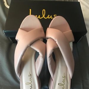 Lulus Nicholls Blush Peep Toe Mules